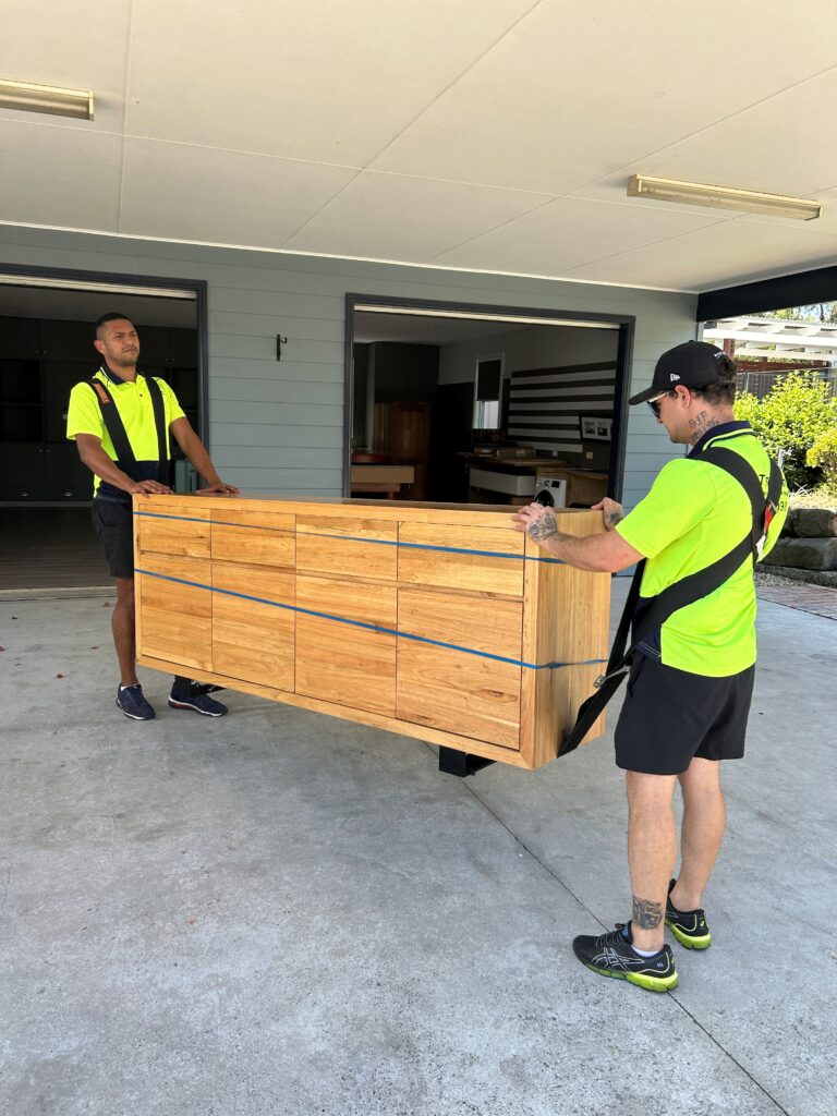 Boys Carrying Heavy Cabinet, with Shoulder Straps